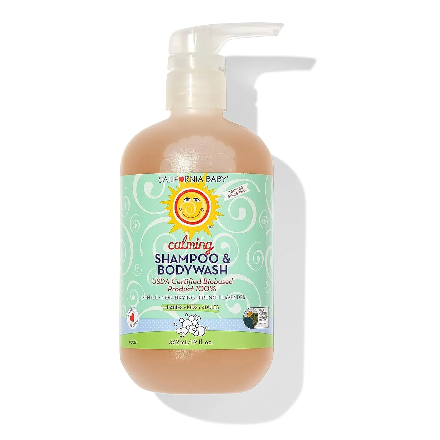 California Baby Calming Baby Shampoo   Baby Wash | 100% Plant-Based | Lavender Body Wash For Sensitive Skin | Hypoallergenic | 562 mL / 19 oz.
