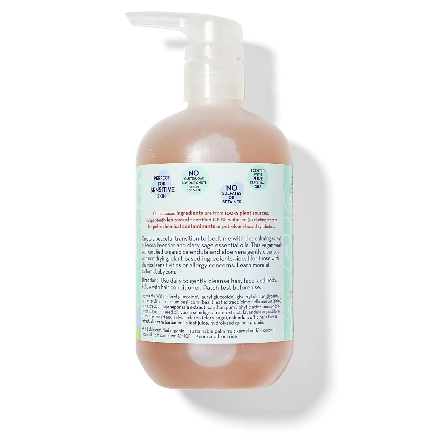 California Baby Calming Baby Shampoo   Baby Wash | 100% Plant-Based | Lavender Body Wash For Sensitive Skin | Hypoallergenic | 562 mL / 19 oz.