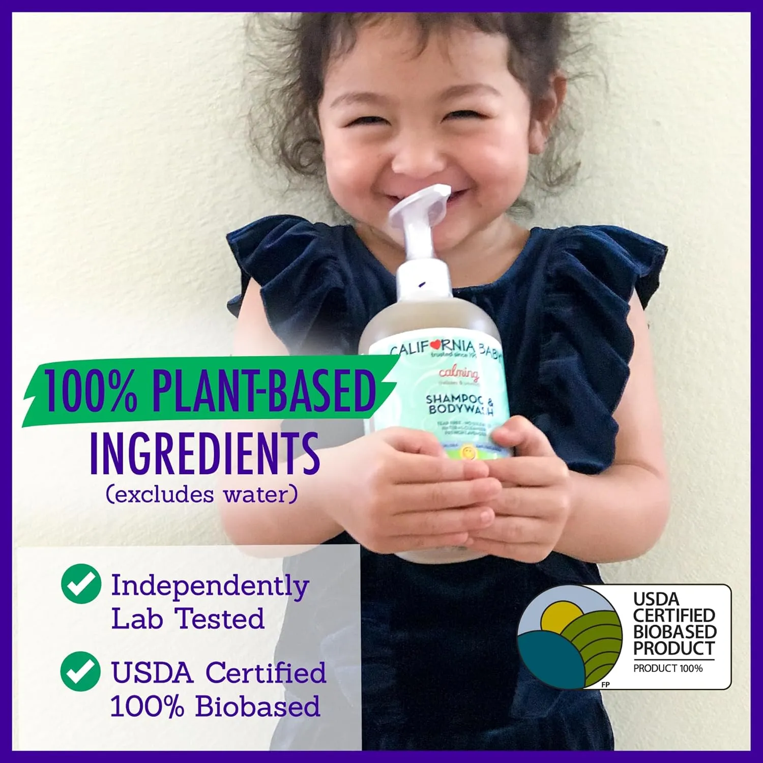 California Baby Calming Baby Shampoo   Baby Wash | 100% Plant-Based | Lavender Body Wash For Sensitive Skin | Hypoallergenic | 562 mL / 19 oz.