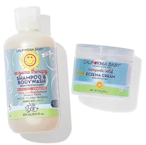 California Baby Eczema Treatment Set | 8.5oz Eczema Body Wash   2oz Baby Eczema Cream | Allergy-Friendly | Steroid-Free | Gluten-Free | Eczema Body Wash   Eczema Cream for Adults, Kids, and Babies