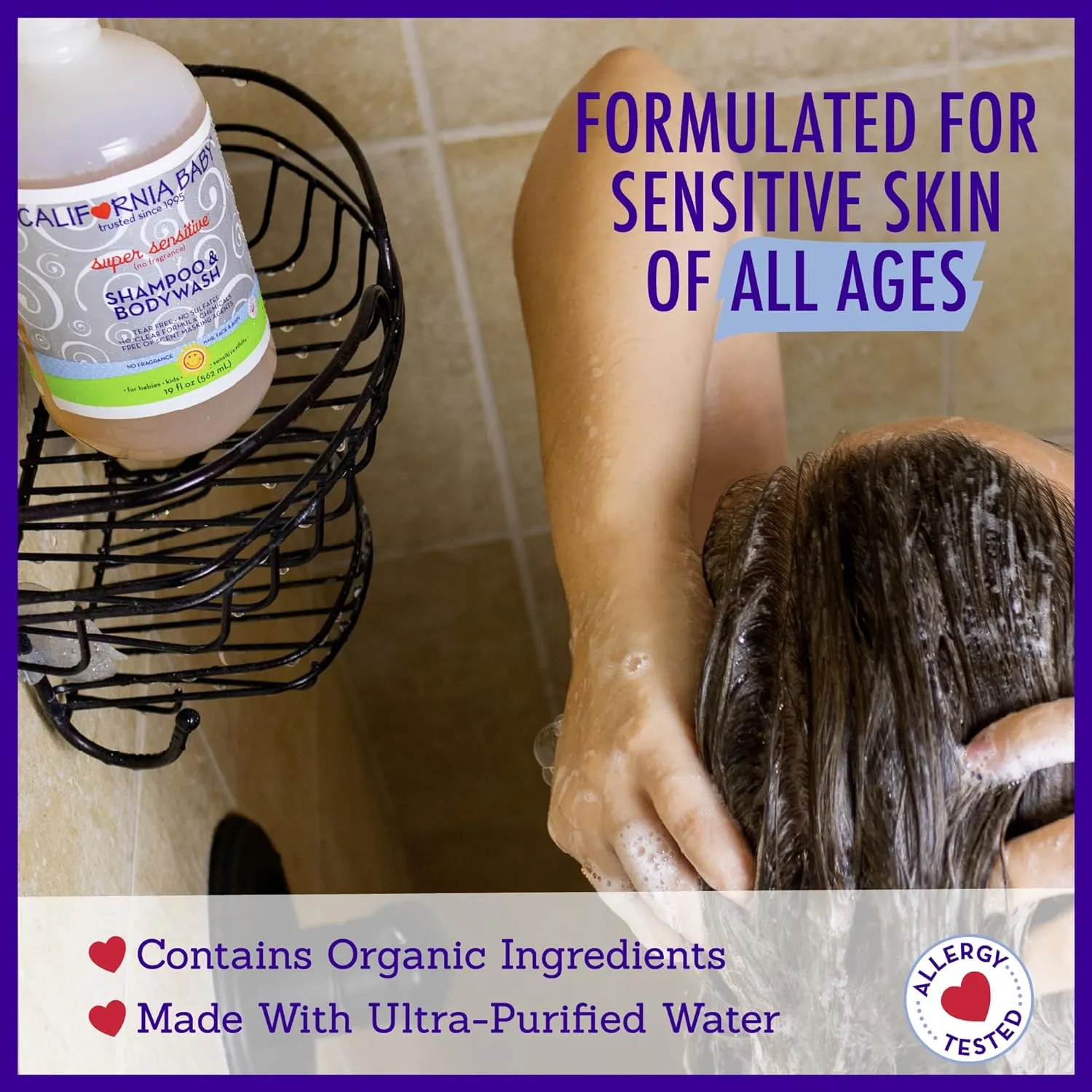 California Baby Super Sensitive Baby Shampoo   Baby Wash | 100% Plant-Based | Unscented Body Wash For Sensitive Skin | Hypoallergenic | 562 mL / 19 oz