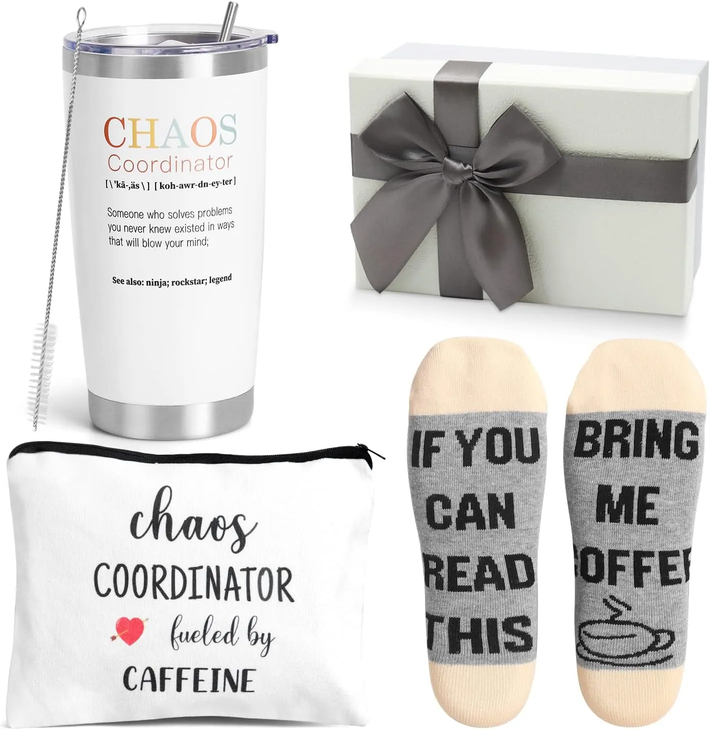 Chaos Coordinator Gifts,20 OZ Insulated Tumbler Birthday Gift for Women,Unique Idea for Teacher Appreciation Gifts,Office Gift for Coworker Boss,Thank You, Friend Christmas