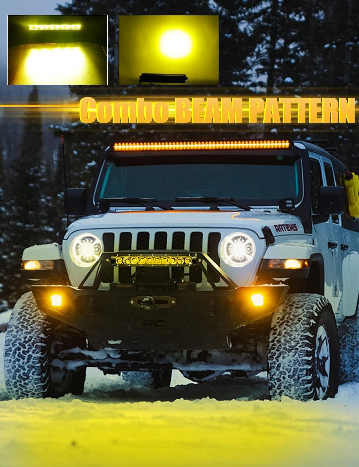 Chelhead 11 Inch Led Light Bar Yellow Slim Off Road Driving Lights Compatible with Trucks Pickup SUV ATV UTV Boat 4x4 Van Camper