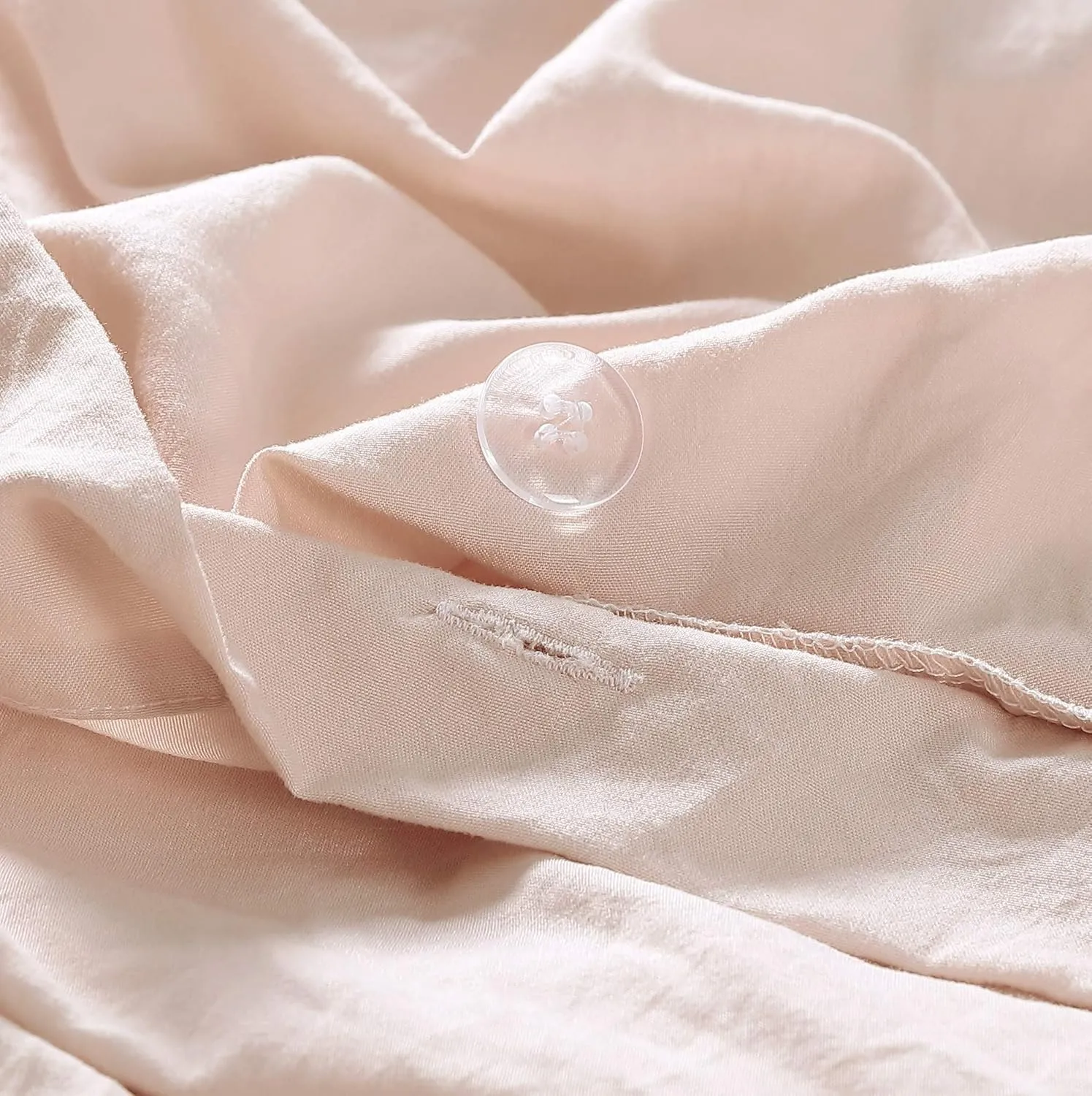 Chezmoi Collection Natalia 2-Piece Pom Poms Fringe Pinch Pleat Duvet Cover Set - Hypoallergenic Soft Washed Microfiber Comforter Cover with Button Closure and Corner Ties - Twin, Blush