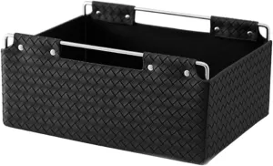 Chic Makeup Holder Leather Waterproof Cosmetic and Palette Organizer with Eyeshadow Contour Blush Cosmetics Storage for Bathroom Vanity Simple Cosmetic Cases (Color : Orange) (Black)