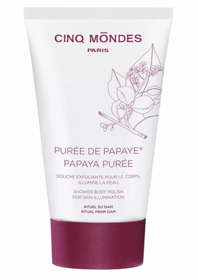 Cinq Mondes Papaya Puree Exfoliating Body Polish-5.0 Fl.Oz. - Daily Body Wash And Body Scrub In One For The Shower - All Skin Types Benefit - Safe For Sensitive Skin