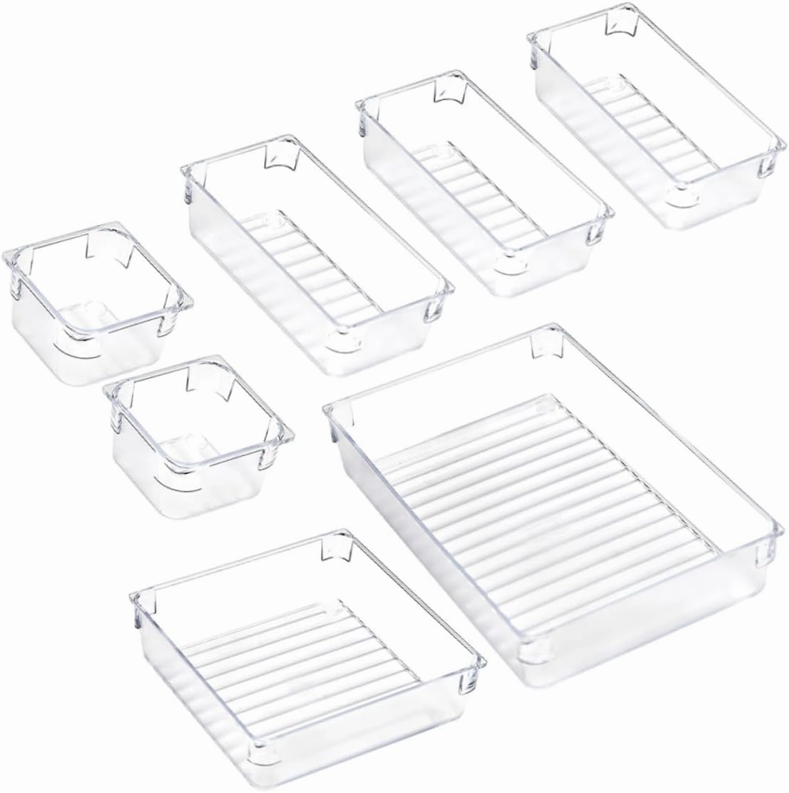 COHEALI 7-piece Desktop Storage Box Makeup Organizers and Storage Bins Cosmetic Jewelry Organizer Drawers