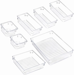 COHEALI 7-piece Desktop Storage Box Makeup Organizers and Storage Bins Cosmetic Jewelry Organizer Drawers