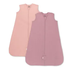 Comfy Cubs Baby Sleep Sack 12-18 Months, Large - Soft 100% Cotton Wearable Blanket for Babies & Toddlers - Breathable Sleeveless Sleep Bag for Baby with Covered Zipper - Blush-Mauve
