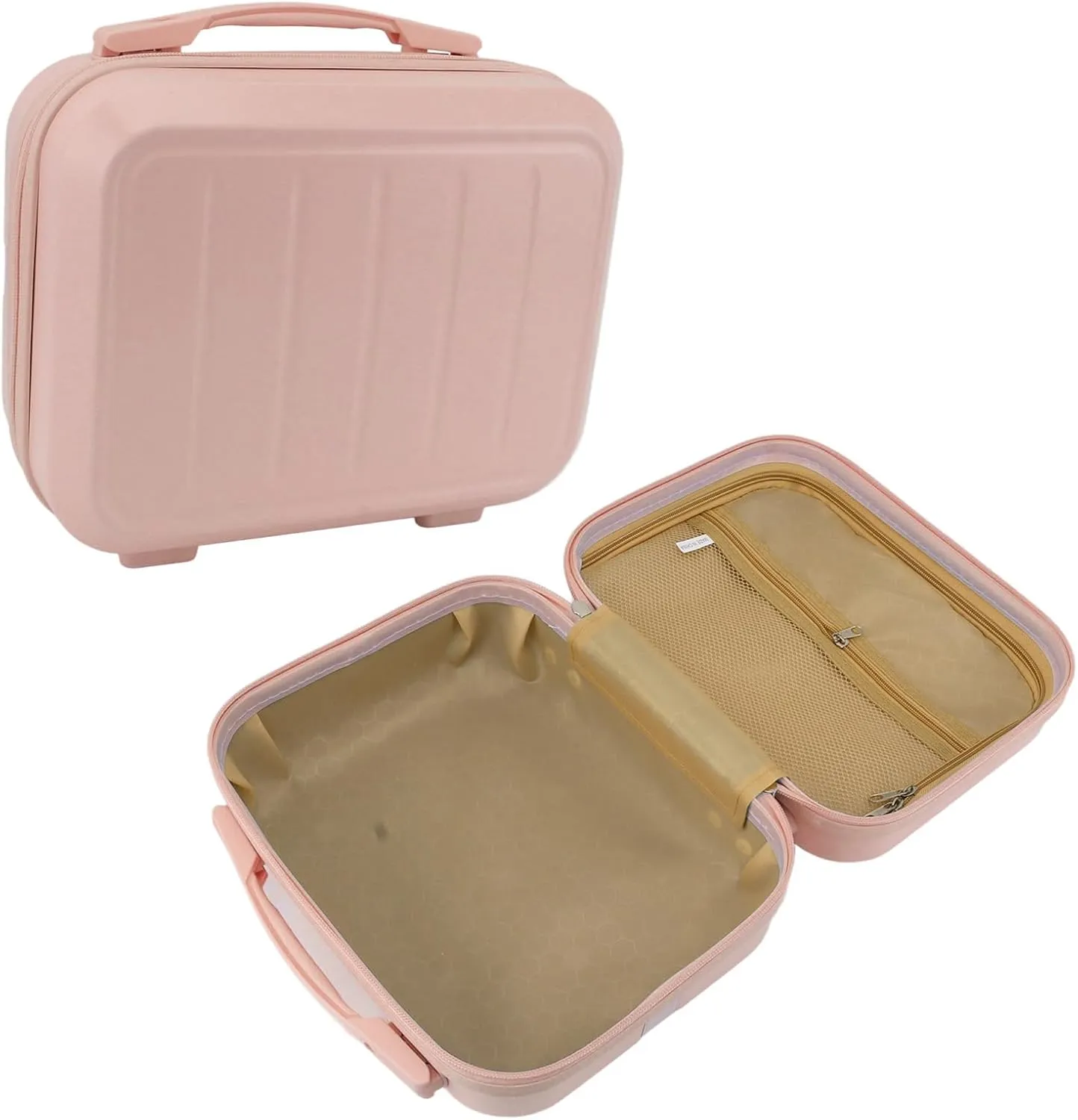 Cosmetic Bag, Durable Delicate ABS Travel Cosmetic Case 14in Portable for Travel, Greenish Blue