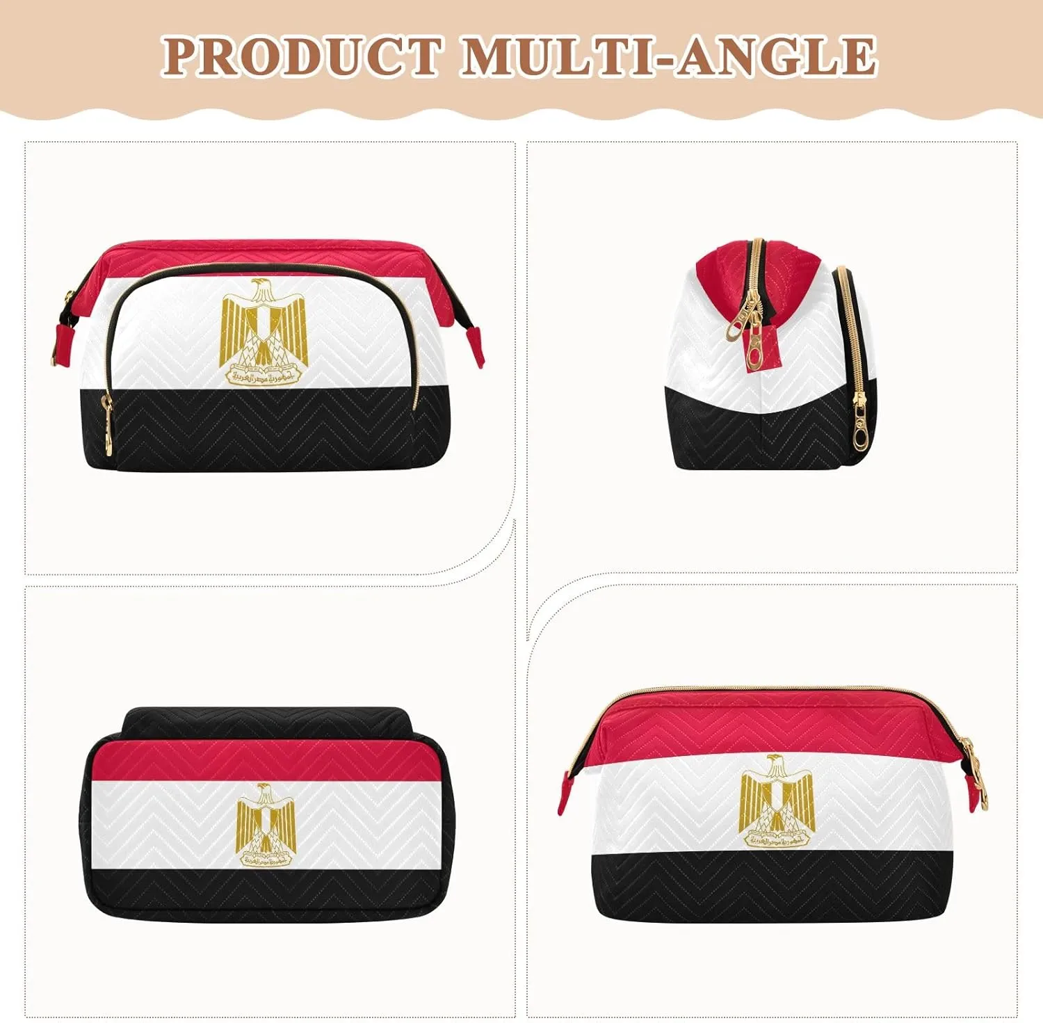 Cosmetic Bag Egypt Flag Travel Makeup Organizer Case Toiletry Makeup Bags for Traveling Women