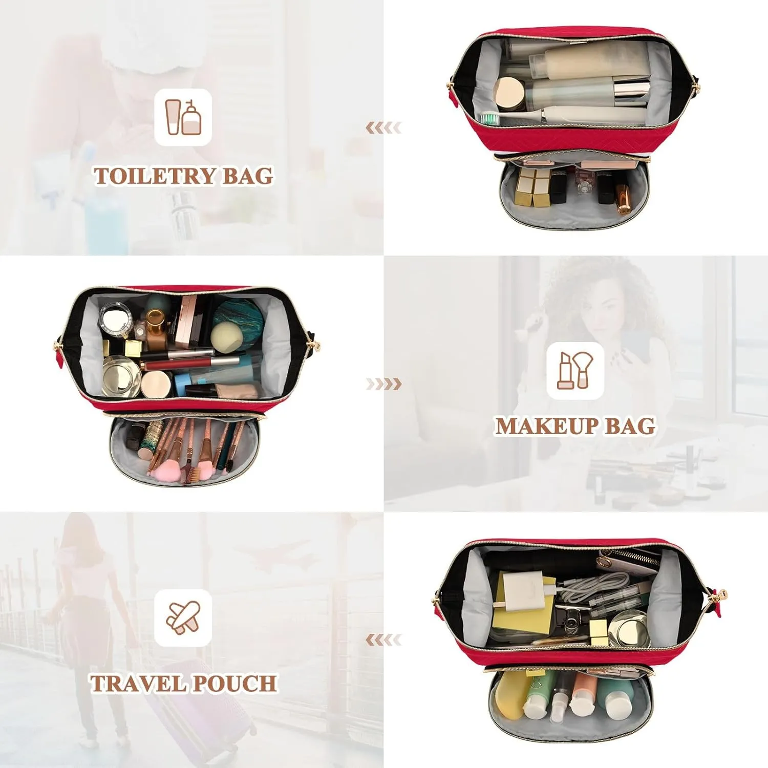 Cosmetic Bag Egypt Flag Travel Makeup Organizer Case Toiletry Makeup Bags for Traveling Women