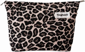 Cosmetic Bag for Women Ladies Makeup Bag Zippered Makeup Organizer Travel Toiletry Bags Makeup Bag (Small) Apricot
