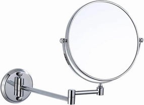 Cosmetic Vanity Mirror All-Copper 8-inch Silver Makeup Mirror 3 Times Magnification Bathroom Mirror Wall-Mounted Folding