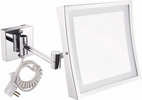 Cosmetic Vanity Mirror Lighted Makeup Mirror Square 8 Inch Led Makeup Mirror Bathroom Mirror Bathroom Wall Mounted Stainless Steel