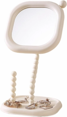 Creative Styling Vanity Mirror Student Dormitory Desktop Mirror Rotatable Beauty Mirror Square Desktop High-Definition Makeup Mirror