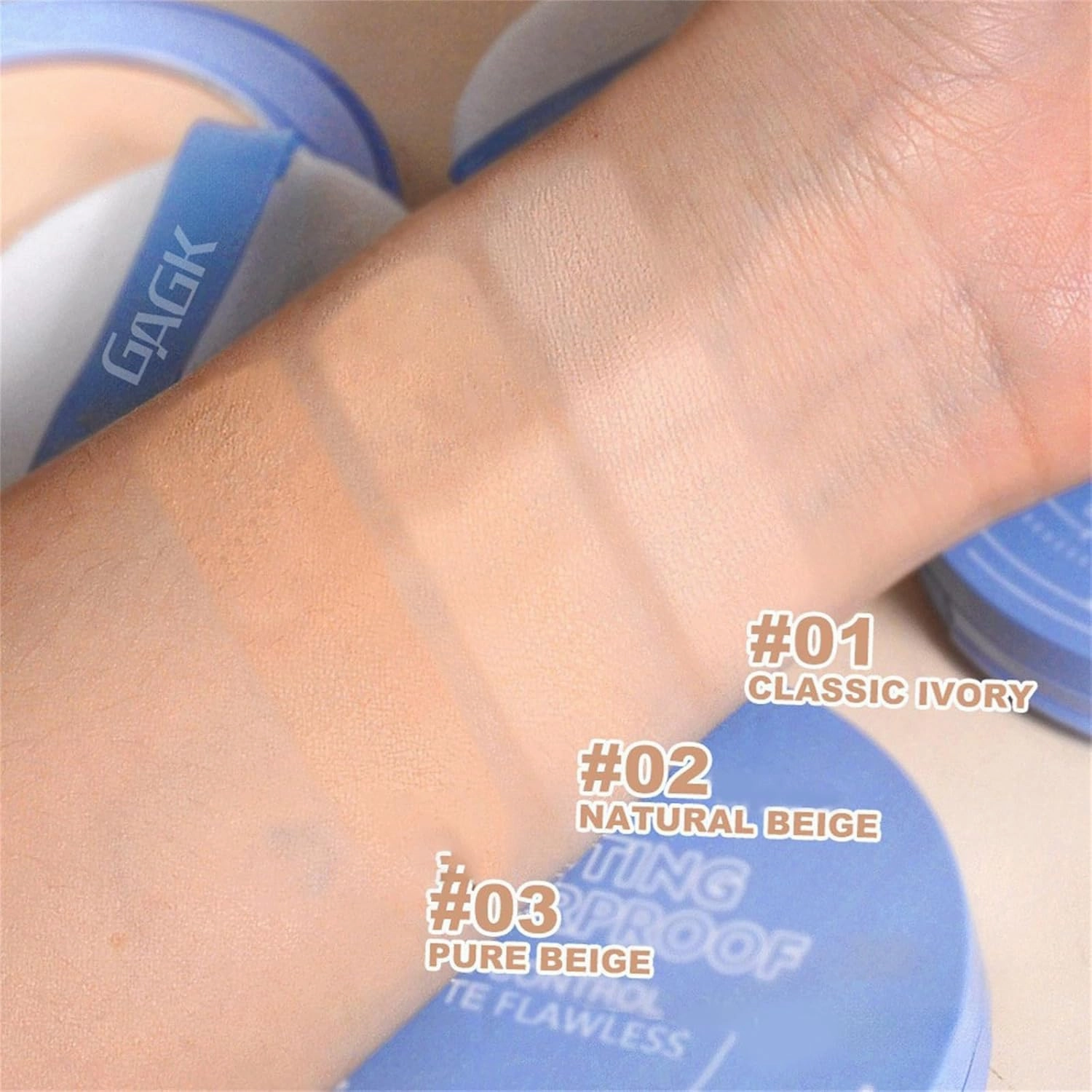 Currentlye Polvo Compacto,Polvo Compacto De Maquillaje Polvo Compacto Perfection Mate A Prueba De Agua,Polvo Compacto Perfection Mate Wet And Dry Powder Lasting Waterproof (#02)