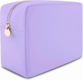 DANCOUR Nylon Makeup Bags for Women Large Preppy Travel Toiletry Pouch Cosmetic Bag Makeup Organizer