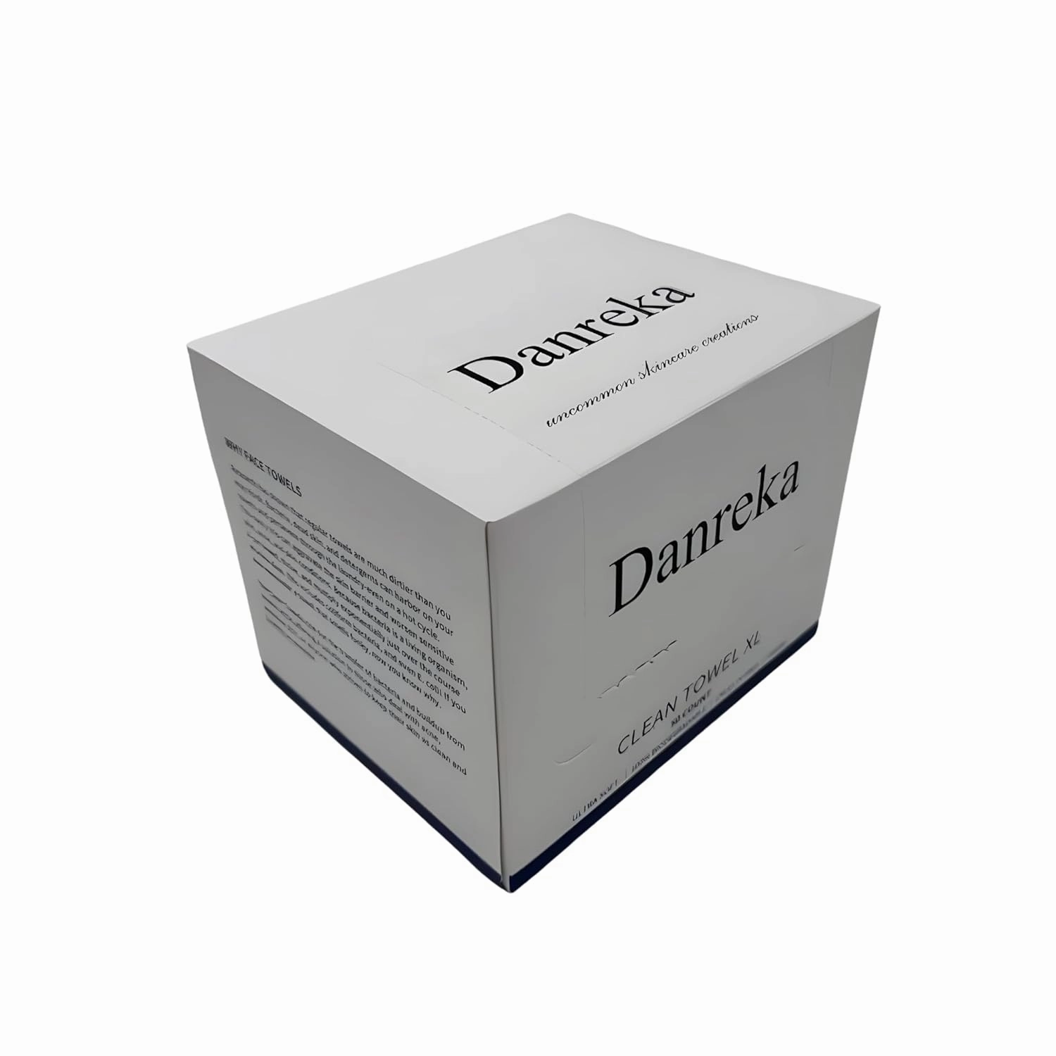 Danreka Disposable Face Towels, 100% Viscose, Ultra-Soft Biodegradable Dry Wipes for Makeup Removal & Skincare, 50 Count, 25 x 30 cm, 1 Box