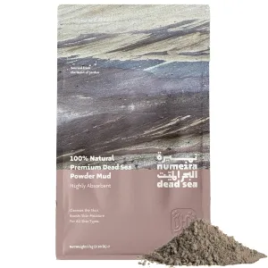 Dead Sea Mud Powder 100% Pure Cosmetic Clay Powder Rich in Minerals - Gentle Face Exfoliator Powder for Deep Cleansing, Body Scrub, or Clay Mud Mask - Pore Cleansing & Skin Detox - 1kg