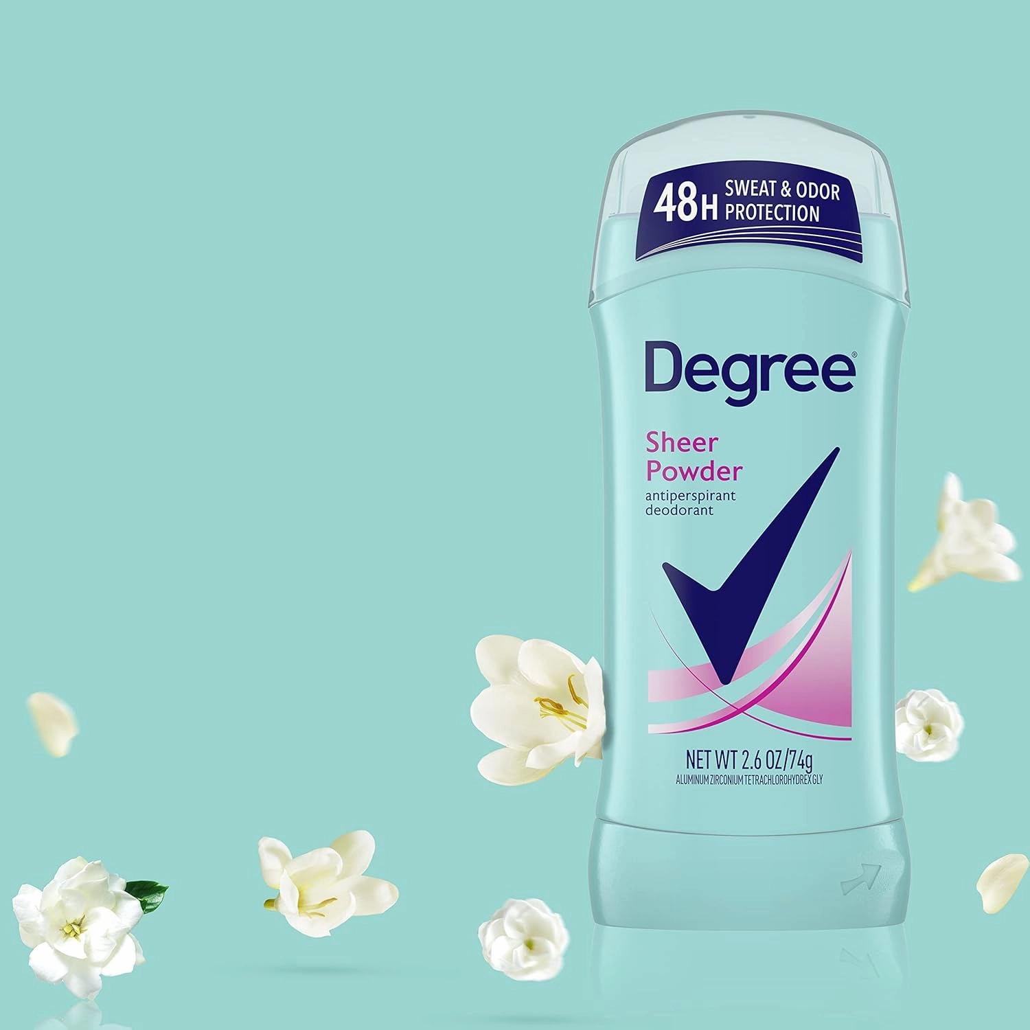 Degree Original Antiperspirant Deodorant Sheer Powder Pack of 6 48-Hour Sweat & Odor Protection Antiperspirant for Women 2.6 oz