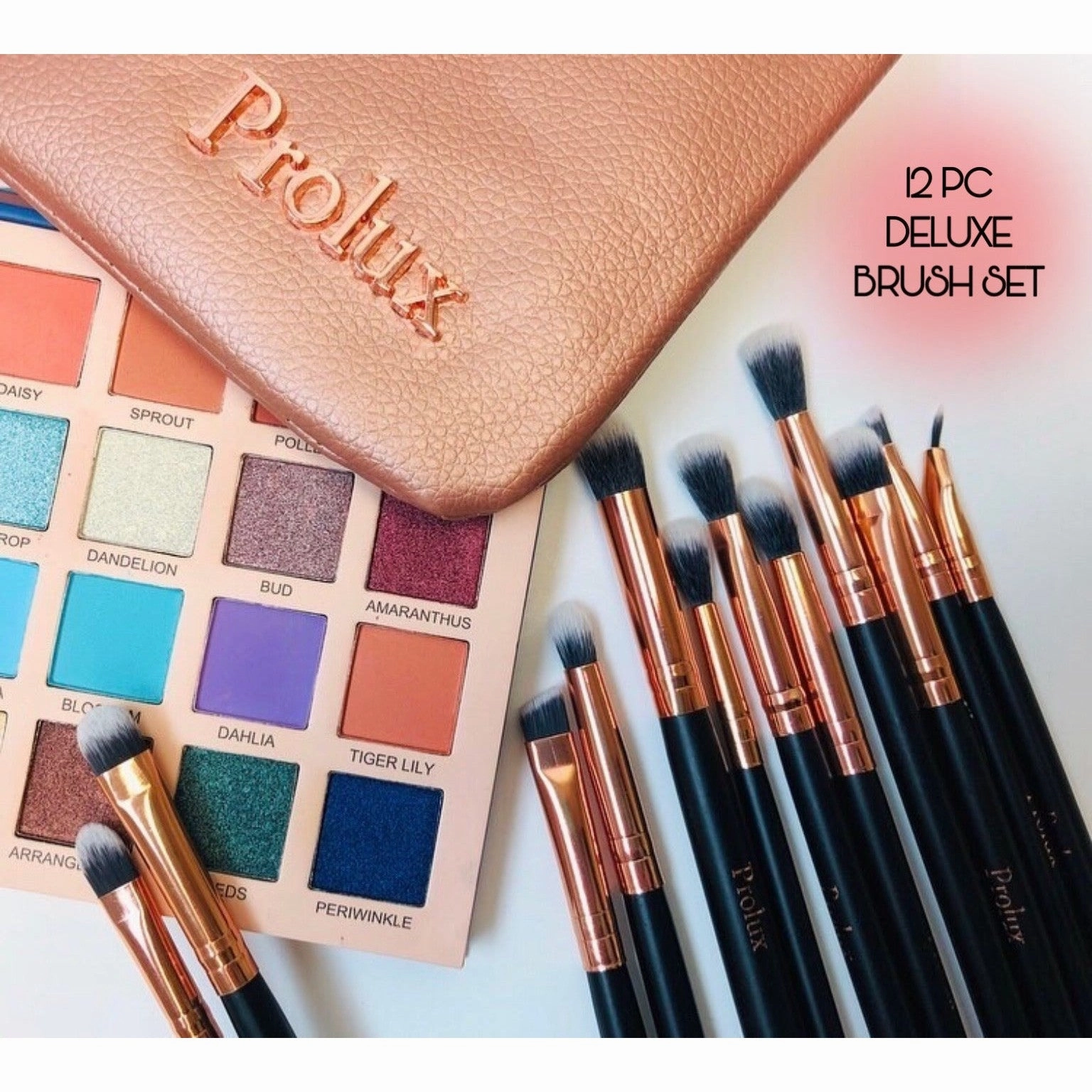Deluxe 12 Piece Brush Set | Makeup Brush Set Prolux From Prolux Cosmetics