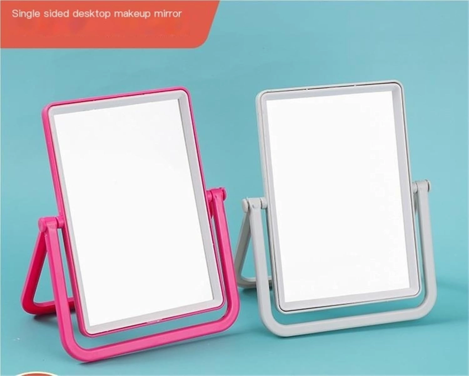 Desktop Portable Makeup Mirror Portable Square Simple Desktop Glass Mirror Girls Dormitory Single-Sided Makeup Mirror