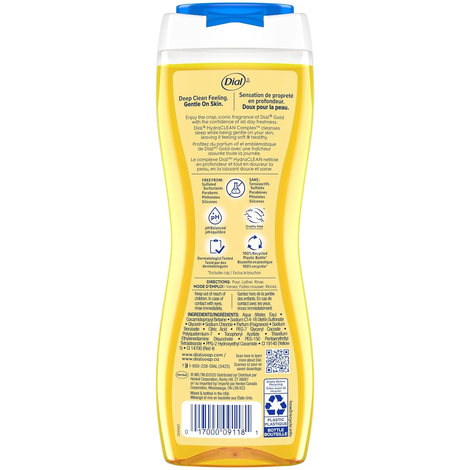 Dial Body Wash, Advanced Clean Gold, 16 fl oz, Pack of 6