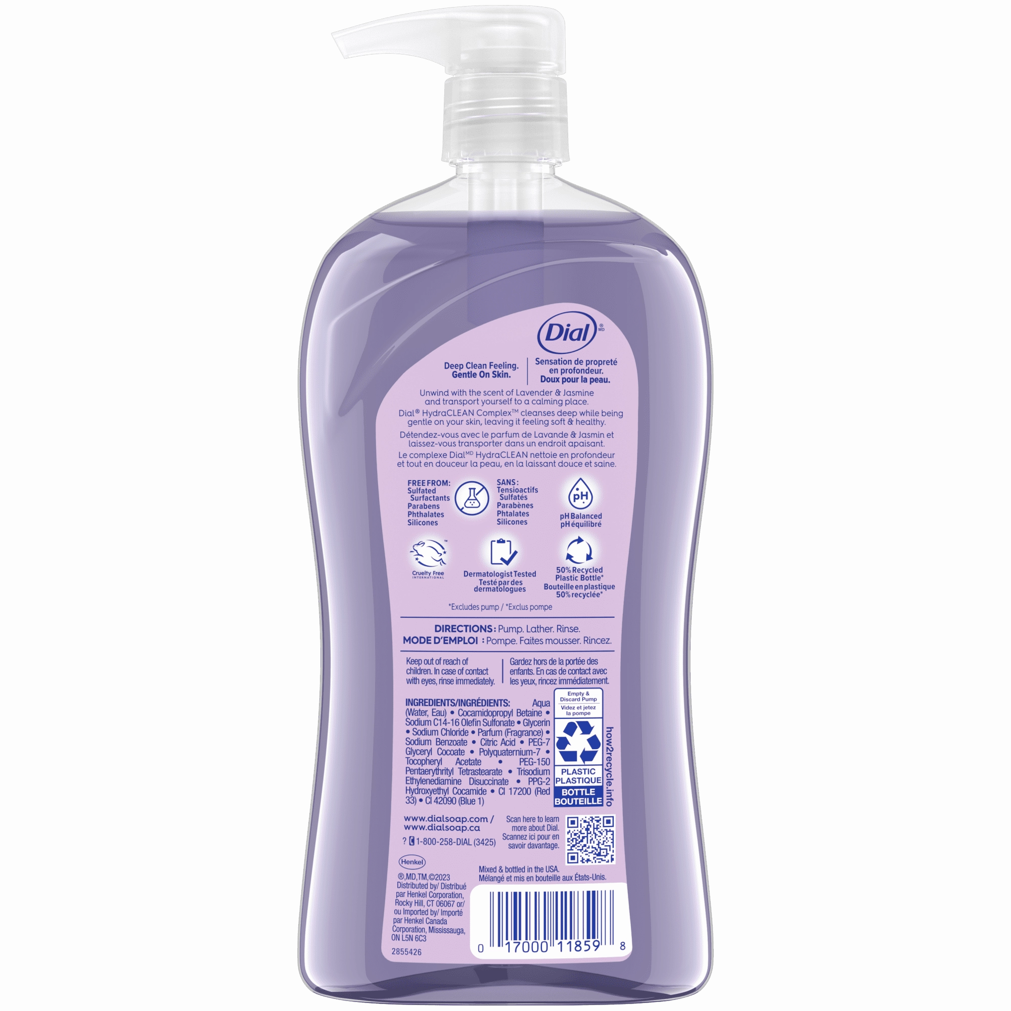 Dial Body Wash, Calm & Soothe Lavender & Jasmine Scent, 32 fl oz