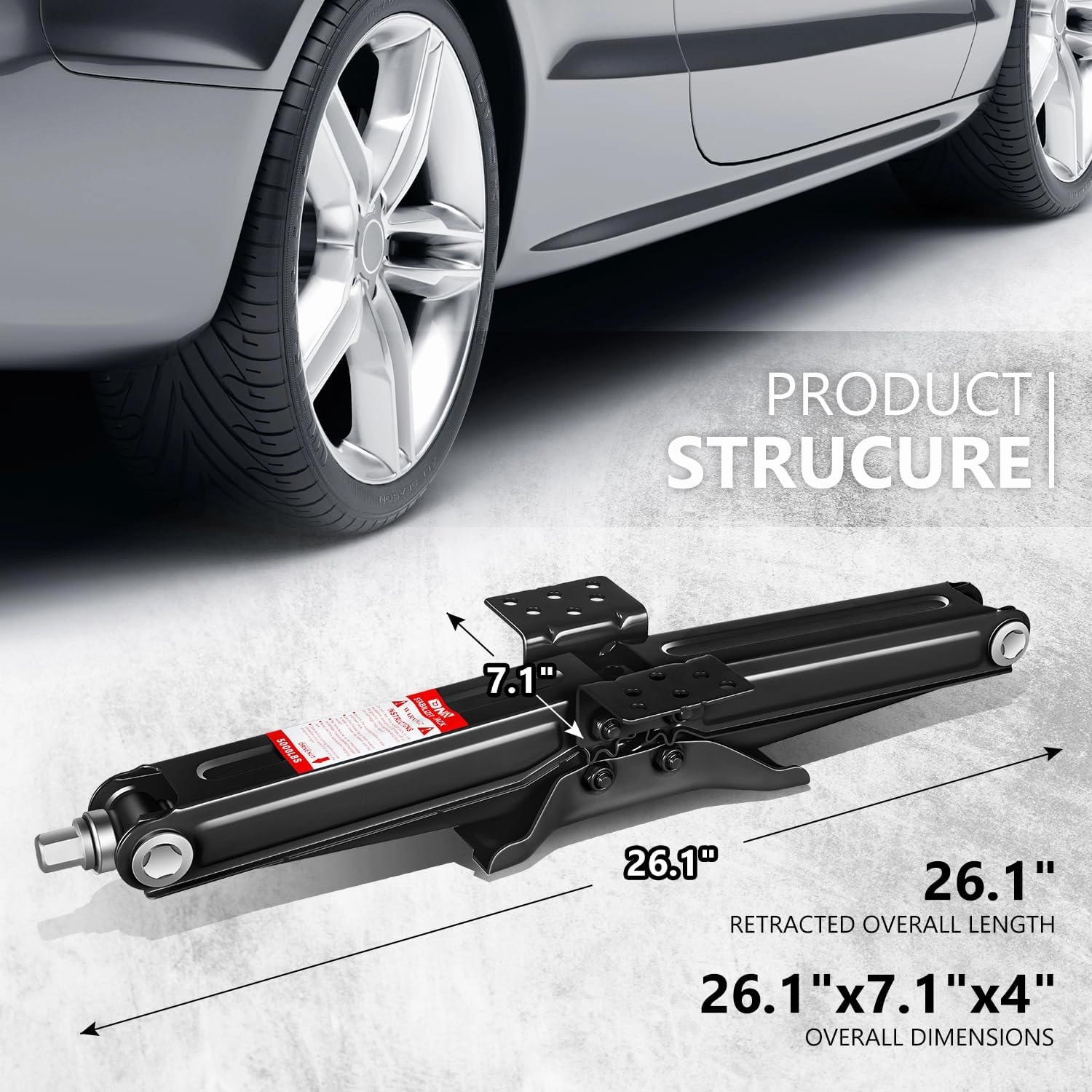 DNA MOTORING 2-Pack 5000lbs RV Trailer Stabilizer Leveling Scissor Jacks with Speed Crank Handle, 4-24" Height,Set of 2,Black,TOOLS-00330