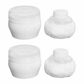 DOITOOL 2Pcs Body Powder Container Baby Body Cosmetic Powder Puff Baby Body Care Powder Box Soft Face Loose Powder Puff with Container Case for Home Travel