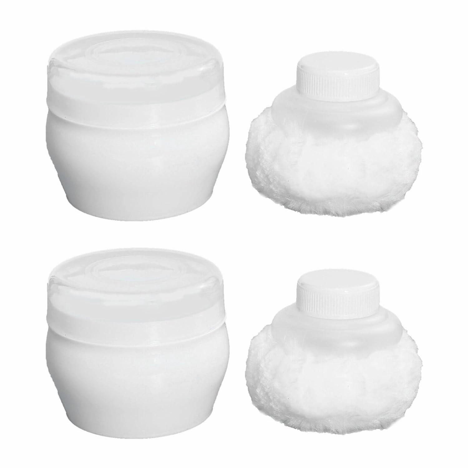 DOITOOL 2Pcs Body Powder Container Baby Body Cosmetic Powder Puff Baby Body Care Powder Box Soft Face Loose Powder Puff with Container Case for Home Travel