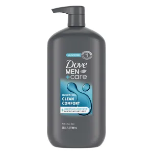 Dove Men Care Body and Face Wash Hydrating Clean Comfort Men's Body Wash with 24-Hour Nourishing Micromoisture Technology 30 oz