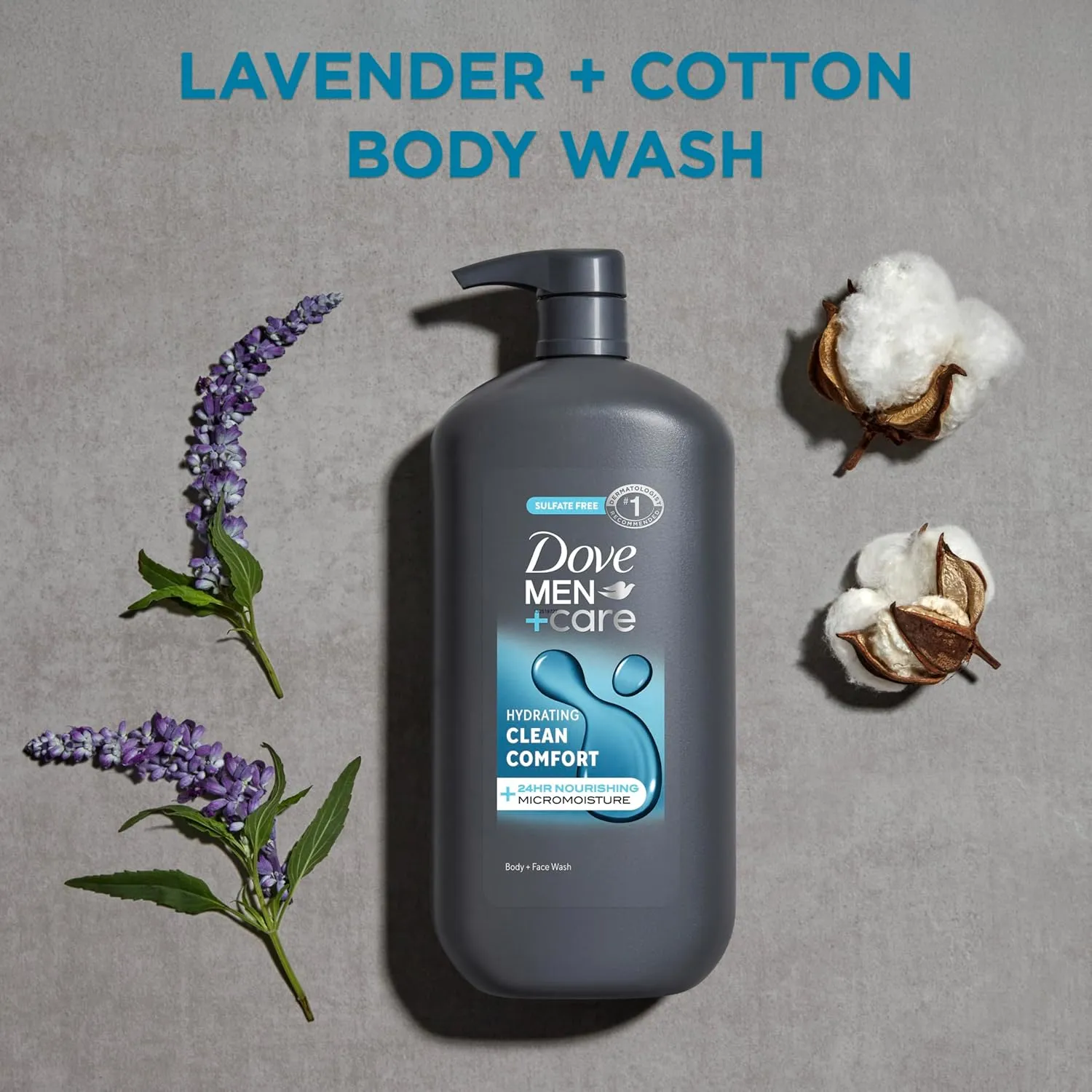 Dove Men Care Body and Face Wash Hydrating Clean Comfort Men's Body Wash with 24-Hour Nourishing Micromoisture Technology 30 oz