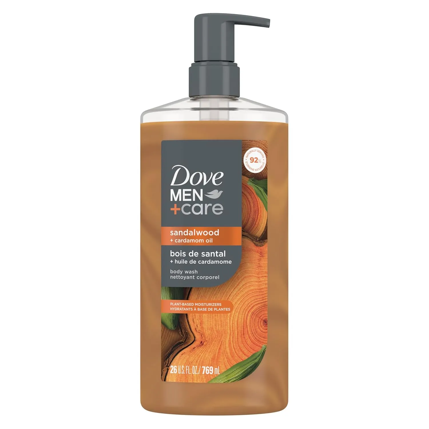 DOVE MEN   CARE Body Wash Sandalwood   Cardamom Oil to Rebuild Skin in the Shower with Plant-Based Cleansers and Moisturizers 26 oz