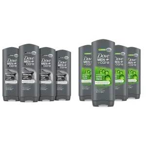 DOVE MEN   CARE Elements Body Wash Charcoal   Clay 4 Count For Men's Skin Care Effectively Washes Body Wash Extra Fresh 4 Count for Men's Skin Care Body Wash Effectively Washes
