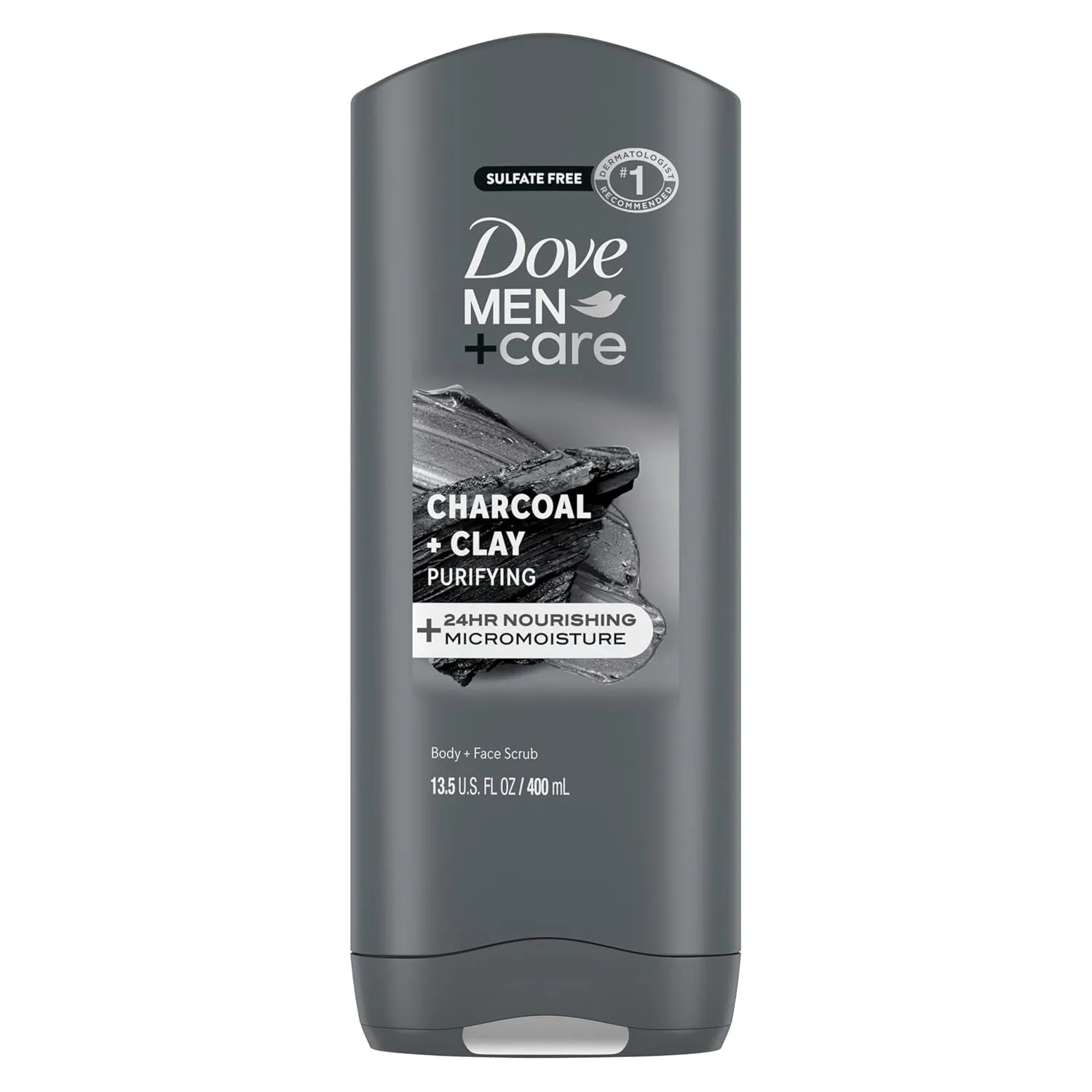 DOVE MEN   CARE Purifying Charcoal   Clay Body and Face Wash with 24-Hour Nourishing Micromoisture Technology Body Wash for Men, 13.5 oz
