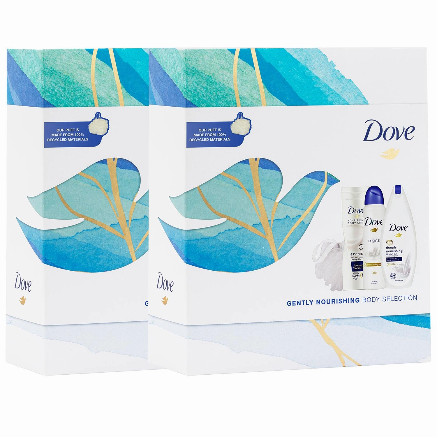 Dove Gently Nourishing Body Selection Gift Set, Bodywash, Lotion, APA & Puff