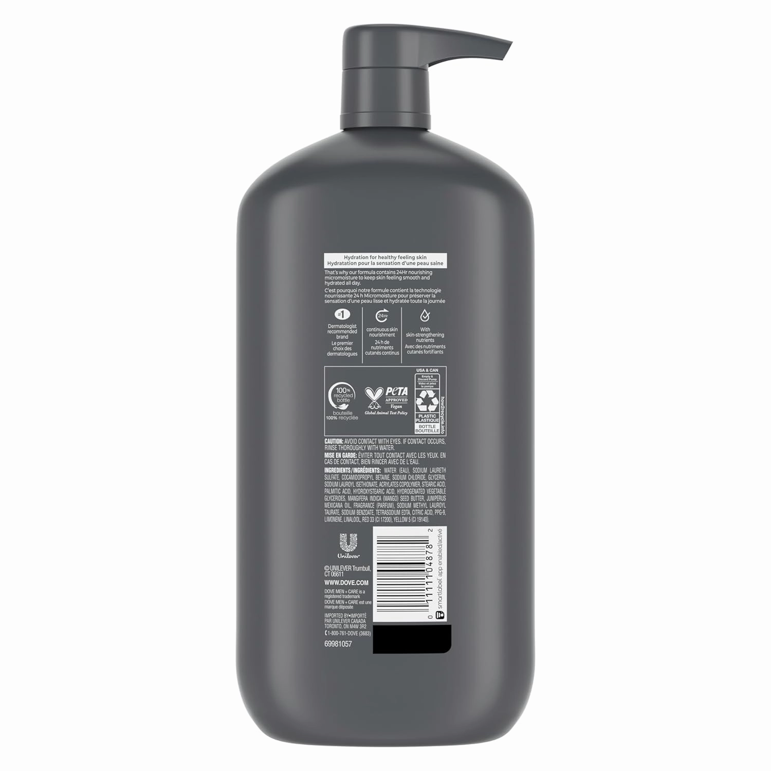 DOVE MEN   CARE Body and Face Wash Rejuvenating Mango   Cedarwood 3 Pack for Men, with 24-Hour Nourishing Micromoisture Technology, 30 oz