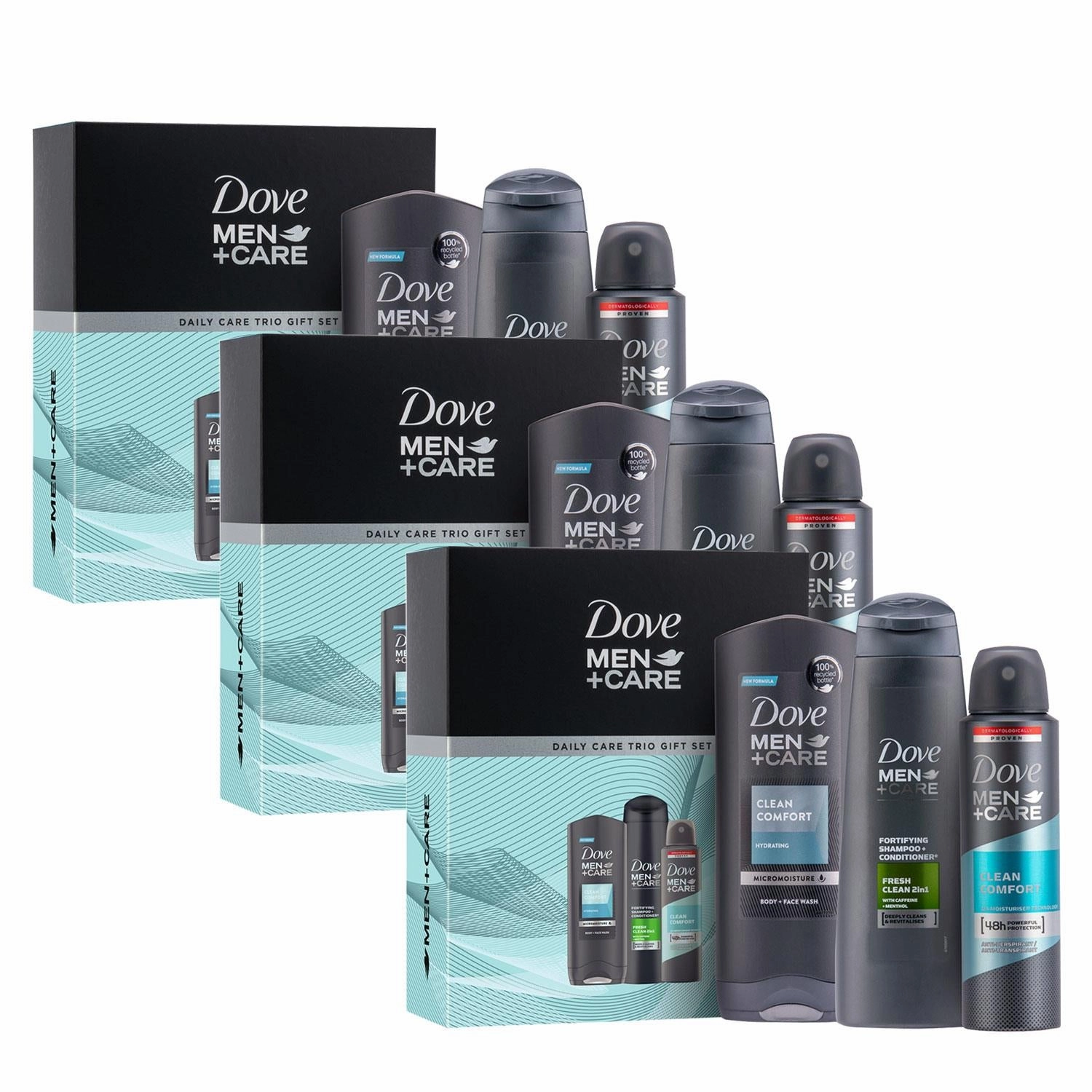 Dove Men Care Daily Care Trio Gift Set For Him, Bodywash, APA & Shampoo