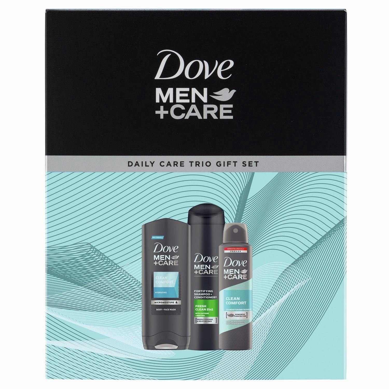 Dove Men Care Daily Care Trio Gift Set For Him, Bodywash, APA & Shampoo