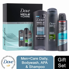 Dove Men Care Daily Care Trio Gift Set For Him, Bodywash, APA & Shampoo