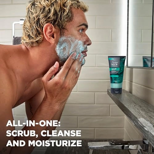 Dove Men Care Eucalyptus Body and Face Scrub Deeply Exfoliates for Hydrated & Nourished Skin 100% Gentle Cleanser, No Sulfate Cleansers or Parabens