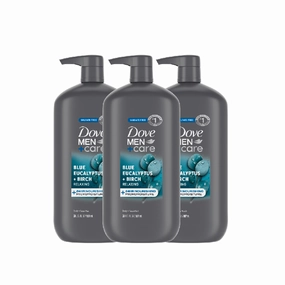 Dove Men Care Relaxing Blue Eucalyptus   Birch 3 Count Body and Face Wash with 24-Hour Nourishing Micromoisture Technology Body Wash for Men 30 oz