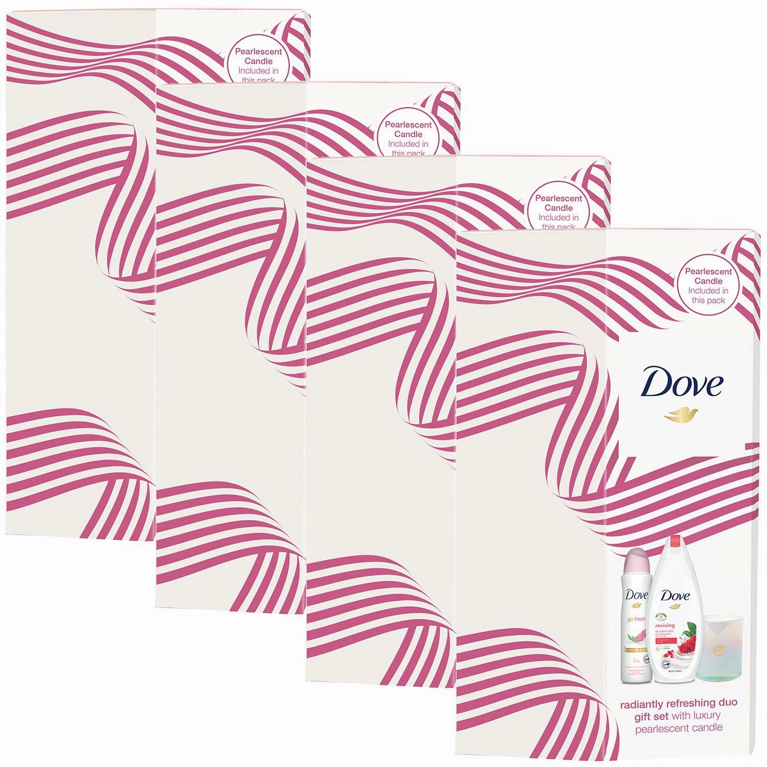 Dove Radiantly Refreshing Gift Set Present For Women, Girls, Mum, Bath & Candles