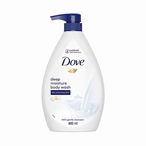 Dove's Deeply Nourishing Body Wash, 800 ml, moisturizes for softer, smoother skin. Suitable for both women and men, ideal for dry skin