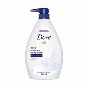 Dove's Deeply Nourishing Body Wash, 800 ml, moisturizes for softer, smoother skin. Suitable for both women and men, ideal for dry skin