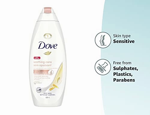 Dove Soothing Care Body Wash for Sensitive Skin with Calendula-Infused Oils Hydrates and Replenishes Skin Sulfate Free 22 oz 4 Count
