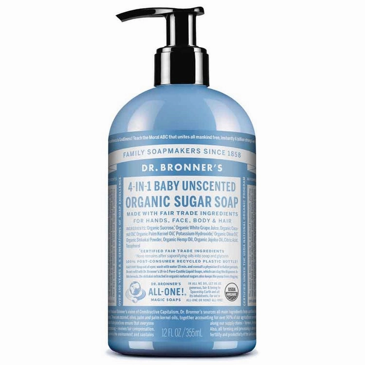 Dr Bronner's - Organic Sugar Soap BABY UNSCENTED