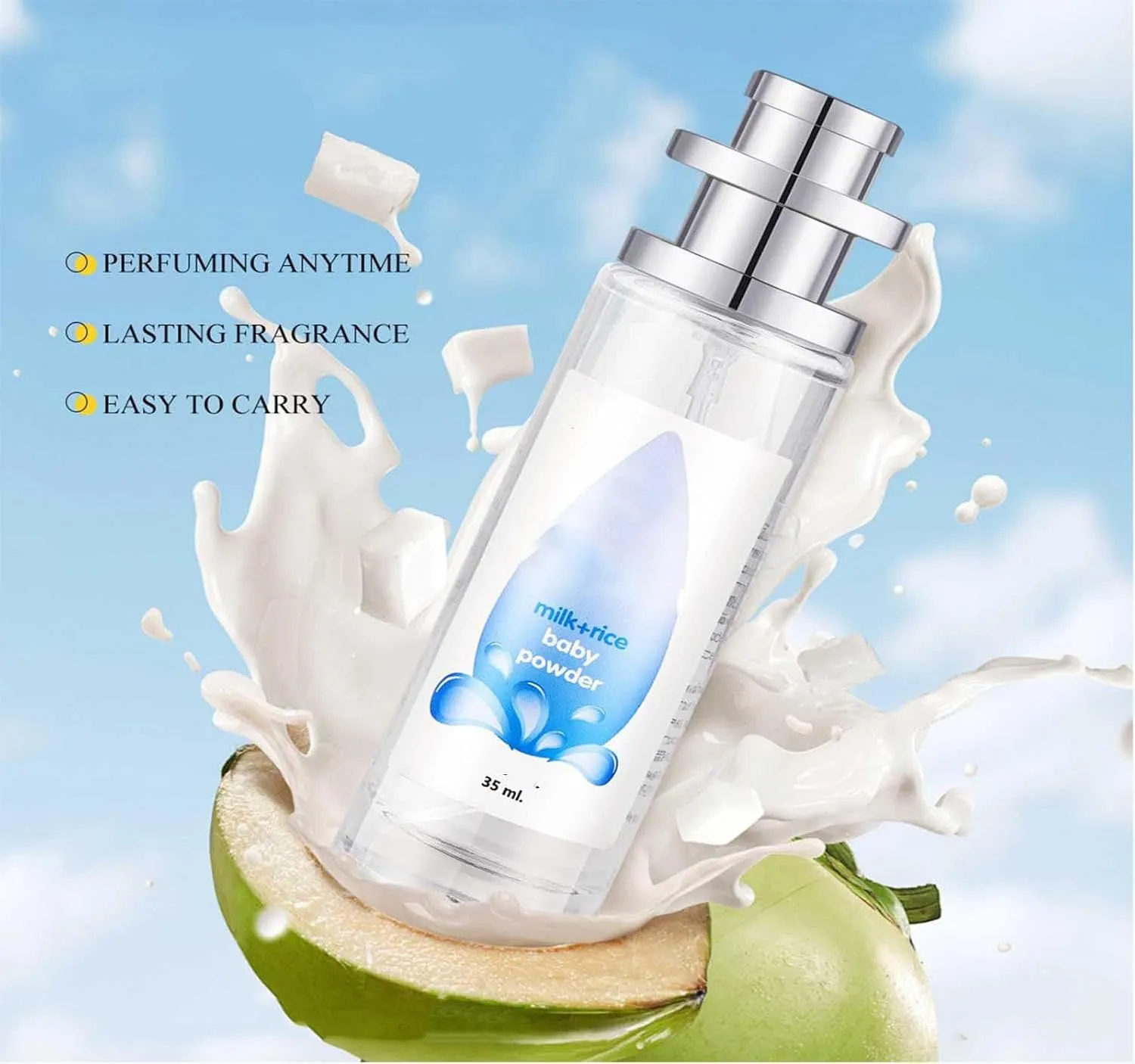 Elyven Baby Powder Perfume, Baby-Soft Perfume Spray, Powder Perfumes Spray, Long-Lasting Moisture & Fragrance, Floral And Creamy Aroma for Women & Men (pink)